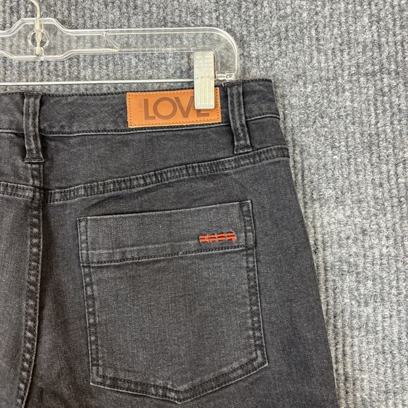 Peace Love World Regular Patch Pocket Flare Jeans Black Womens Size 10 Boho - Picture 7 of 12